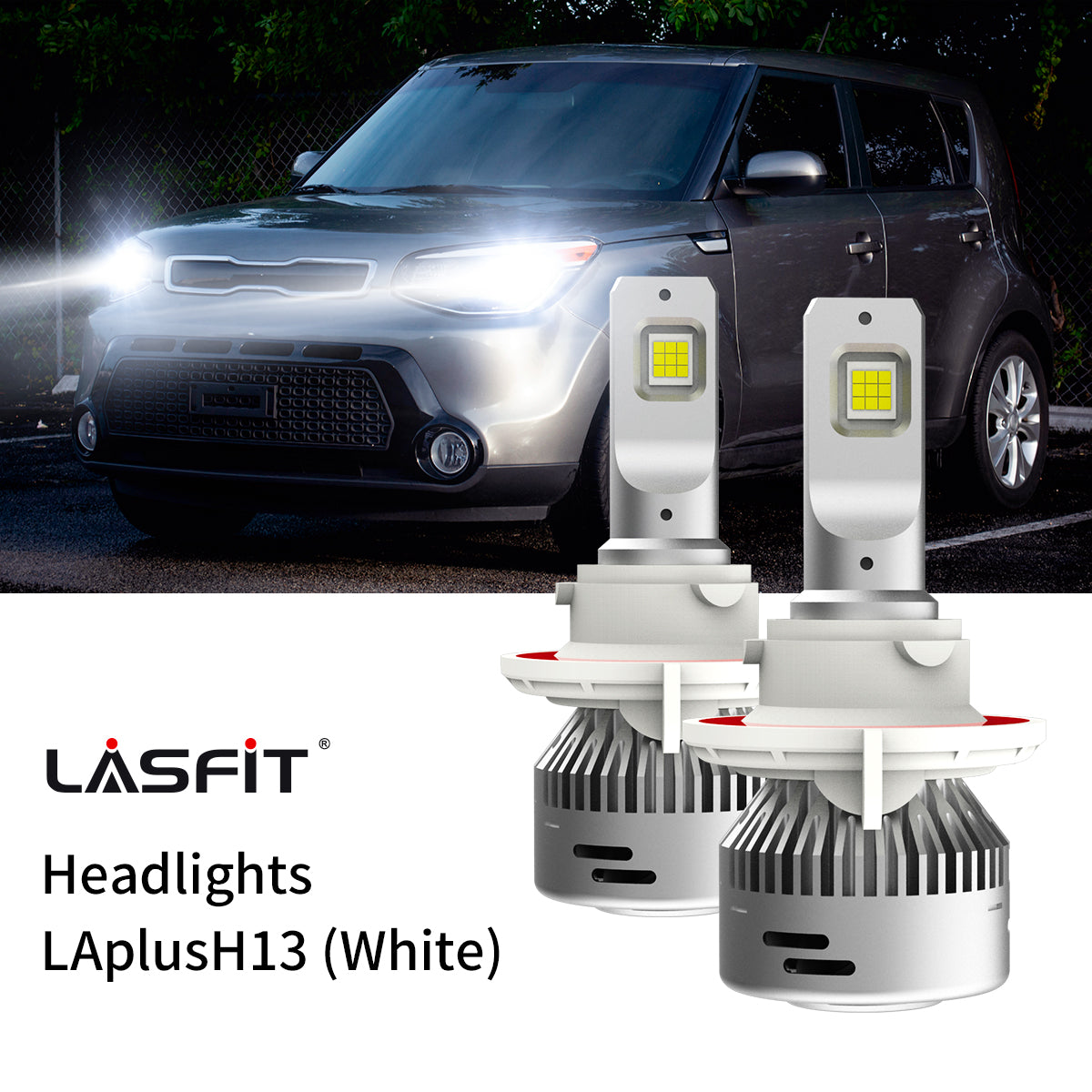 Lasfit H13 led headlight bulbs fit for 2014-2019 Kia Soul 