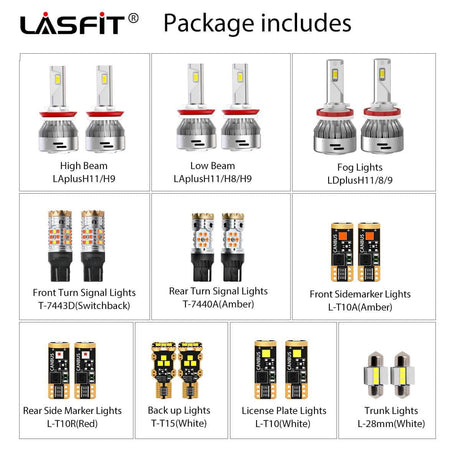 Lasfit combo package led bulbs for 2015-2018 Nissan Murano 