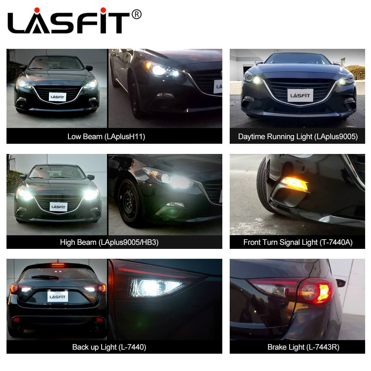 Fit for 2014-2016 Mazda Mazda3 Hatchback Sport LED Bulbs H11 Exterior Interior Lights