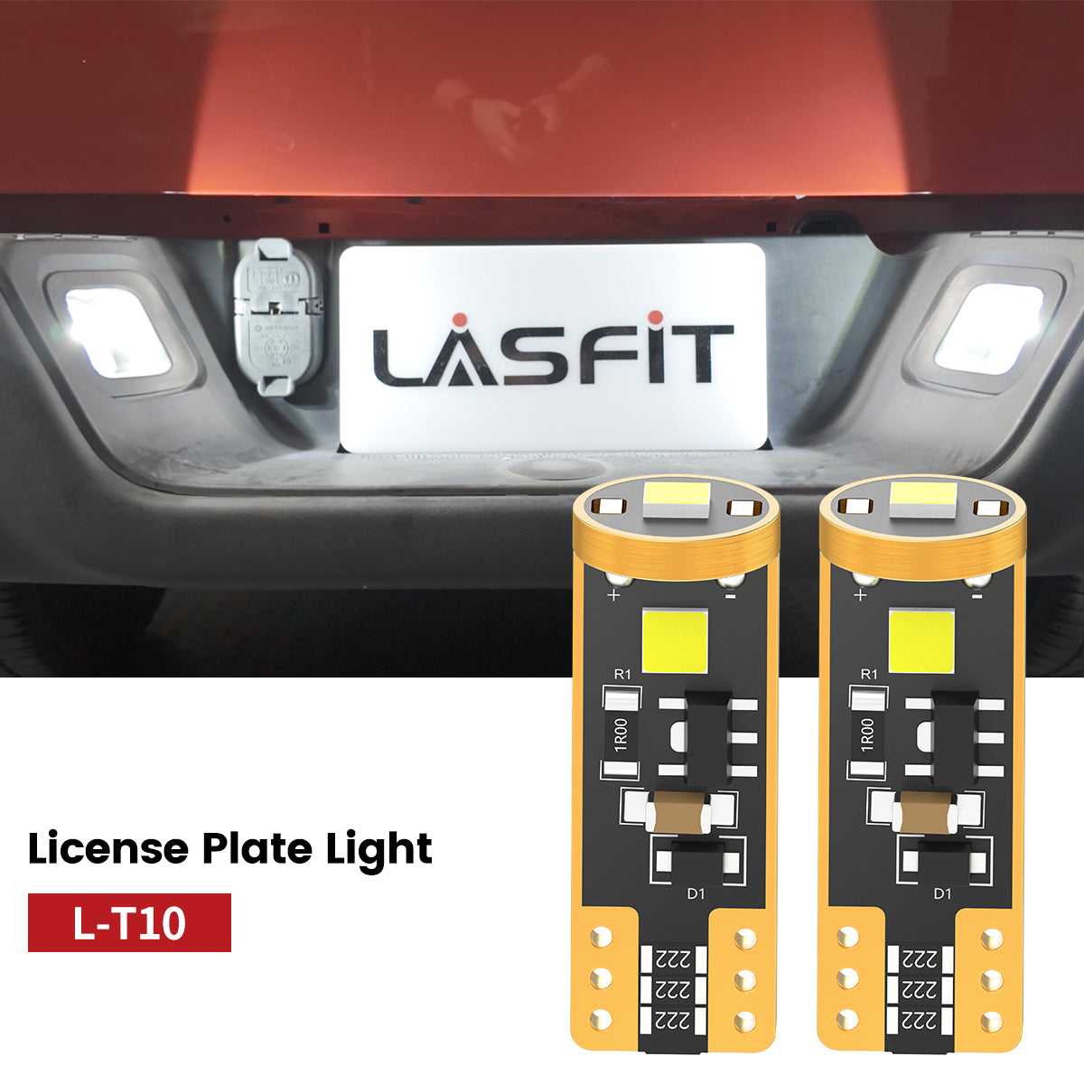 2016-2019 Toyota Tacoma LED License Plate Light Upgrade 6000K Bright White LASFIT