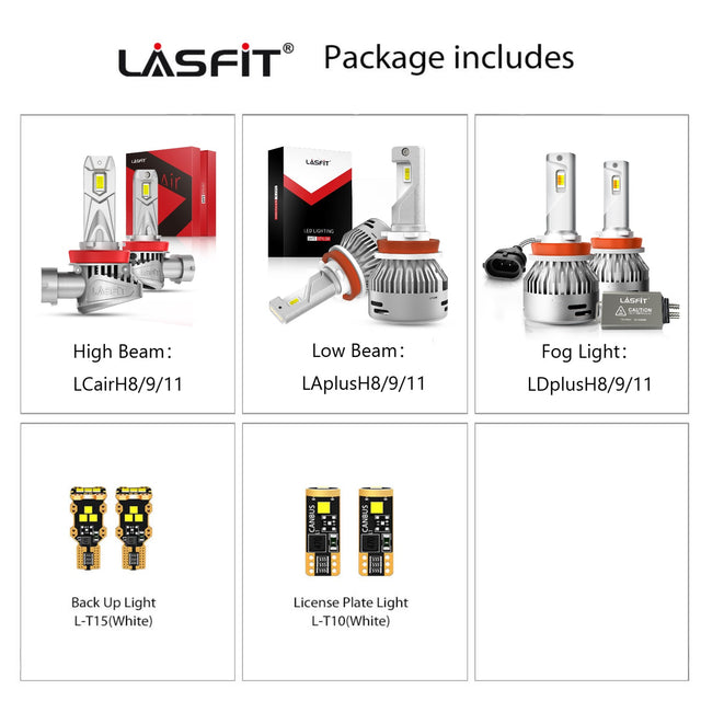 Lasfit combo package led bulbs for 2018-2020 Ford Fusion  