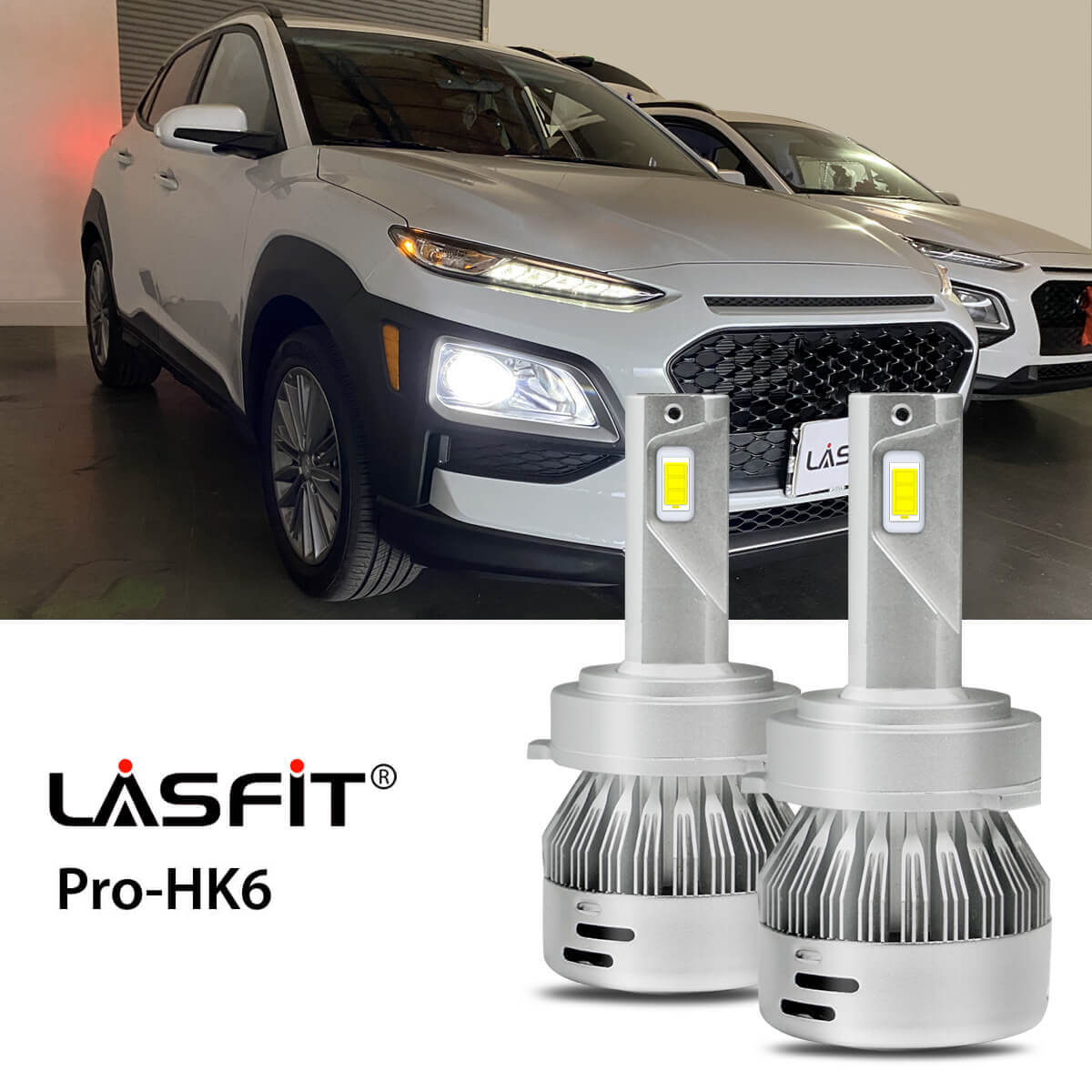 Lasfit H7 led low beam bulbs fit for 2018-2020 Hyundai Kona  