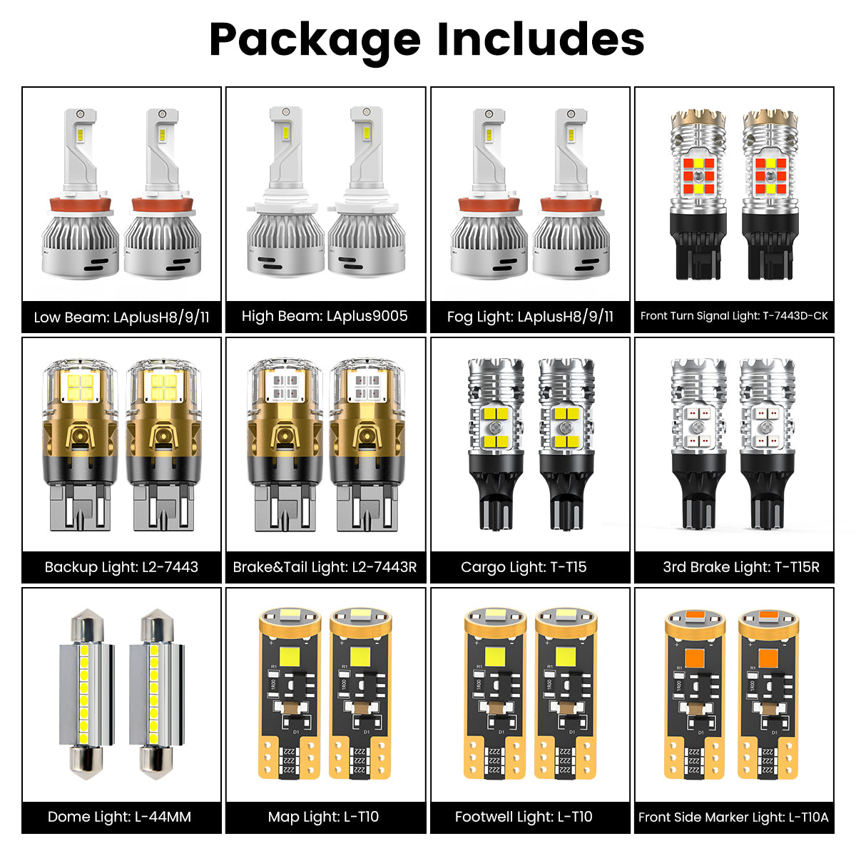 Fit for 2019-2020 Ram 1500 LED Bulbs H11 9005 Exterior / Interior Lights