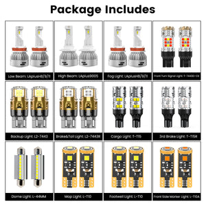 Fit for 2019-2020 Ram 1500 LED Bulbs H11 9005 Exterior / Interior Lights