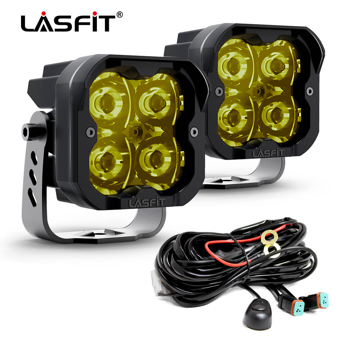 lasfit 3" led pod lights with spot beam yellow