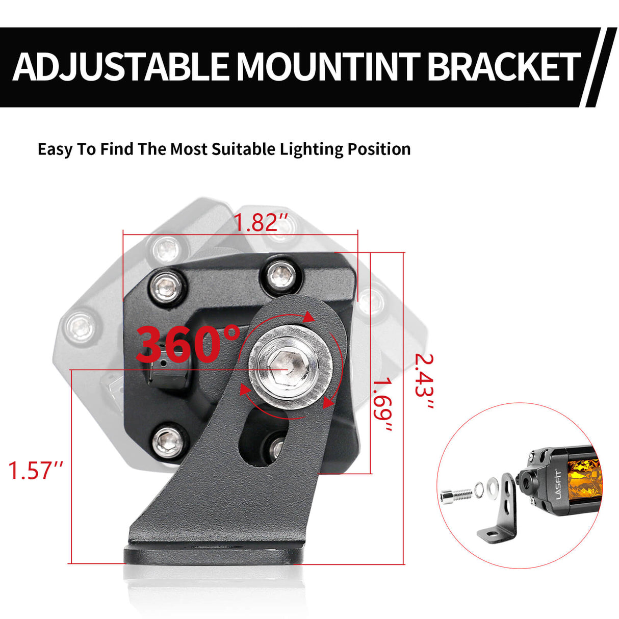 Lasfit 22" Off-Road LED Amber Light Bar With Slim Single Row Combo Flood Spot Design | Bumper Grille Mount