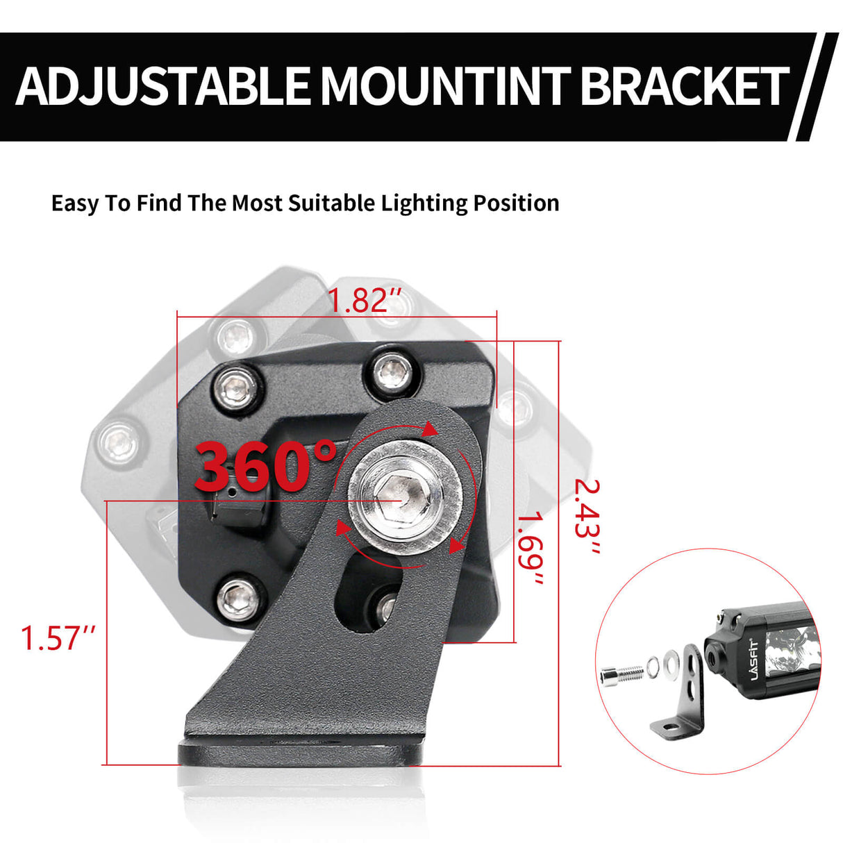 52" Light Bar Hood Mount Kit For 2018-2024 Jeep Wrangler JL Gladiator JT | LASFIT