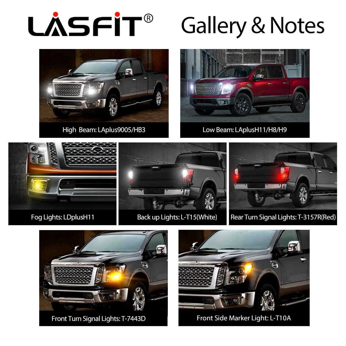 Fit for 2016-2019 Nissan Titan LED Bulbs H11 9005 Exterior Bulbs Upgrade