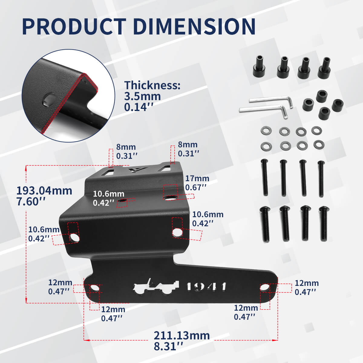 Fit For 2018-2024 Jeep Wranger JL Gladiator JT Low Profile Ditch Light Brackets (Don't Fit Mojave or 4xe) | LASFIT