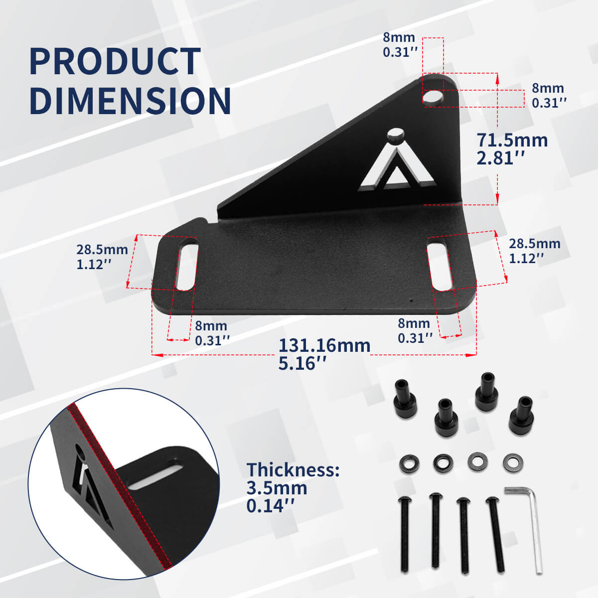 Fit For 2018-2024 Jeep Wrangler JL Gladiator JT 50" 52'' Light Bar Hood Mount Brackets | LASFIT