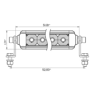 lasfit 52" light bar dimensional sketch