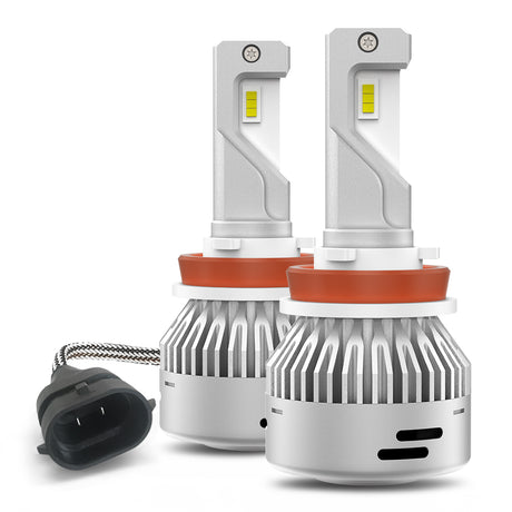 LA Plus Series H11 LED Bulbs 60W 6000LM 6000K Plus H11 Extension Cable To Replace H11B Bulbs