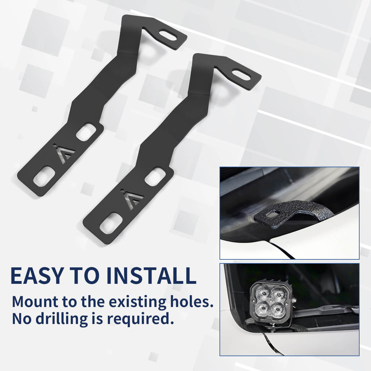 Fit For 2016-2023 Toyota Tacoma Low Profile Ditch Light Brackets | LASFIT