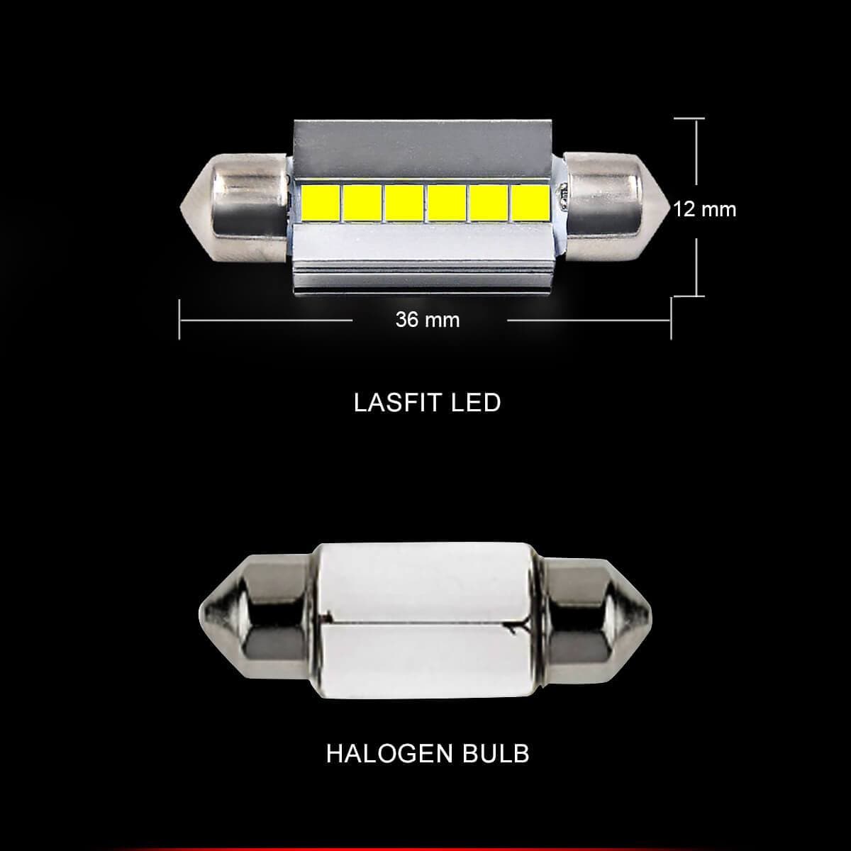 6418 6411 36mm LED Bulb, DE3423 DE3425 LED Festoon Dome Bulb for Car  Interior Dome Map Reading Truck License Plate Light 12V (36MM Warm White)  4PCS