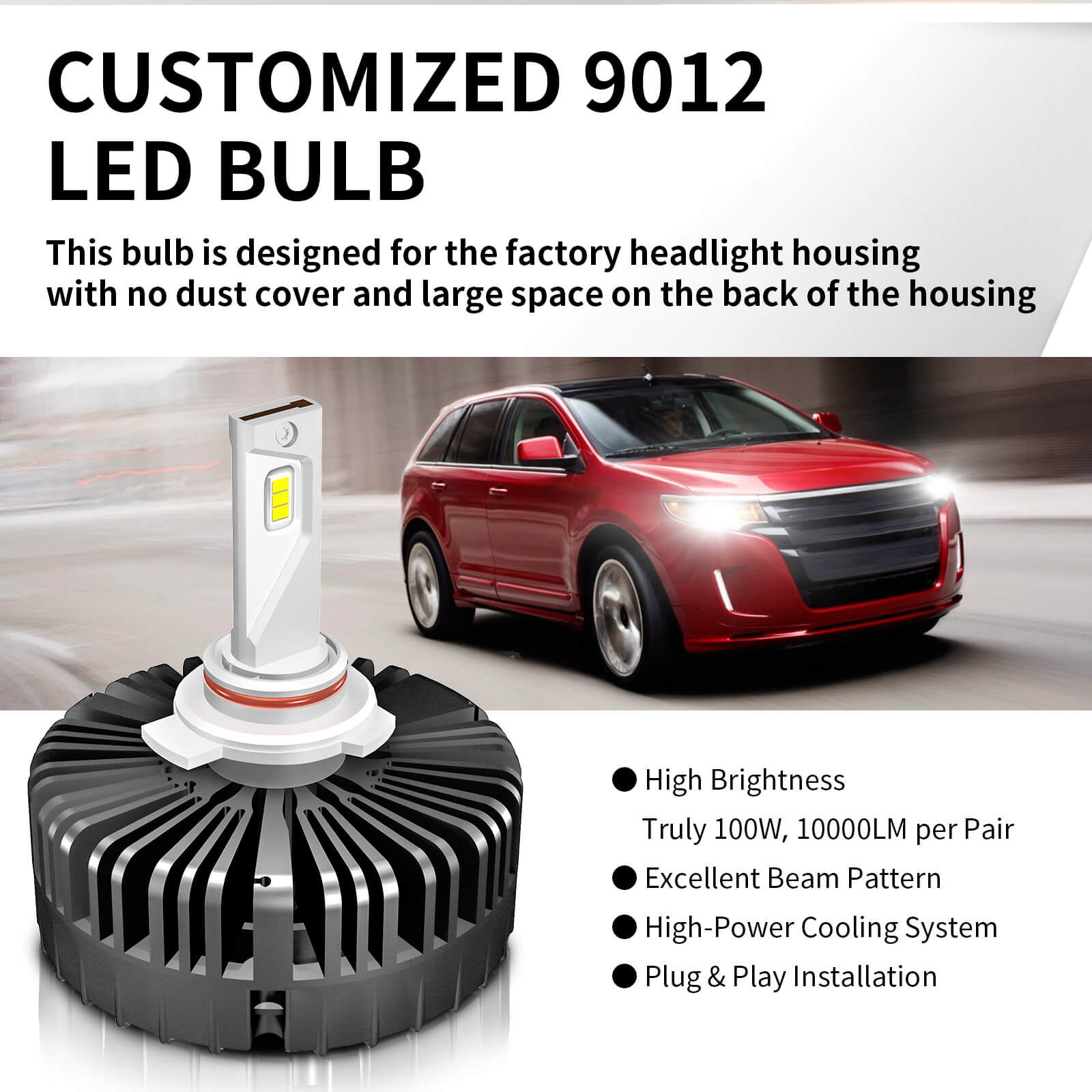 LED bulb HIR2 Special for Lenticular Headlights - 10,000 Lumens.