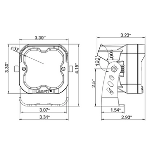 lasfit 3" pod ditch lights dimension