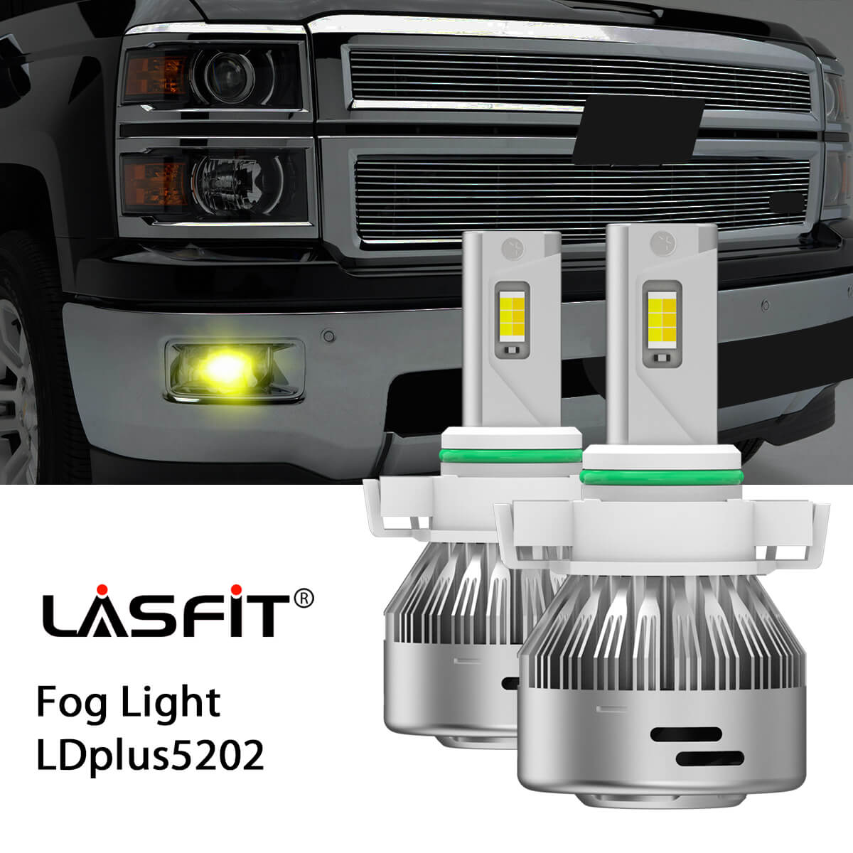 Chevrolet Silverado 1500 2014 2015 Custom Fit H11 LED Bulbs w Dust Cov