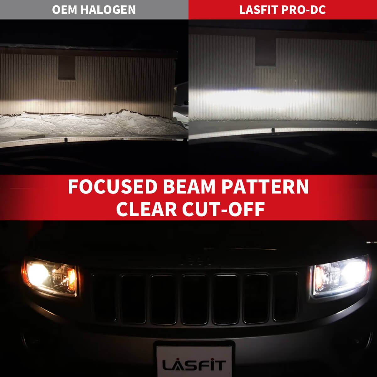 Fit for 2017-2022 Jeep Grand Cherokee Custom H11 LED Low Beam Bulbs with Dust Cover | Pro-DC Series