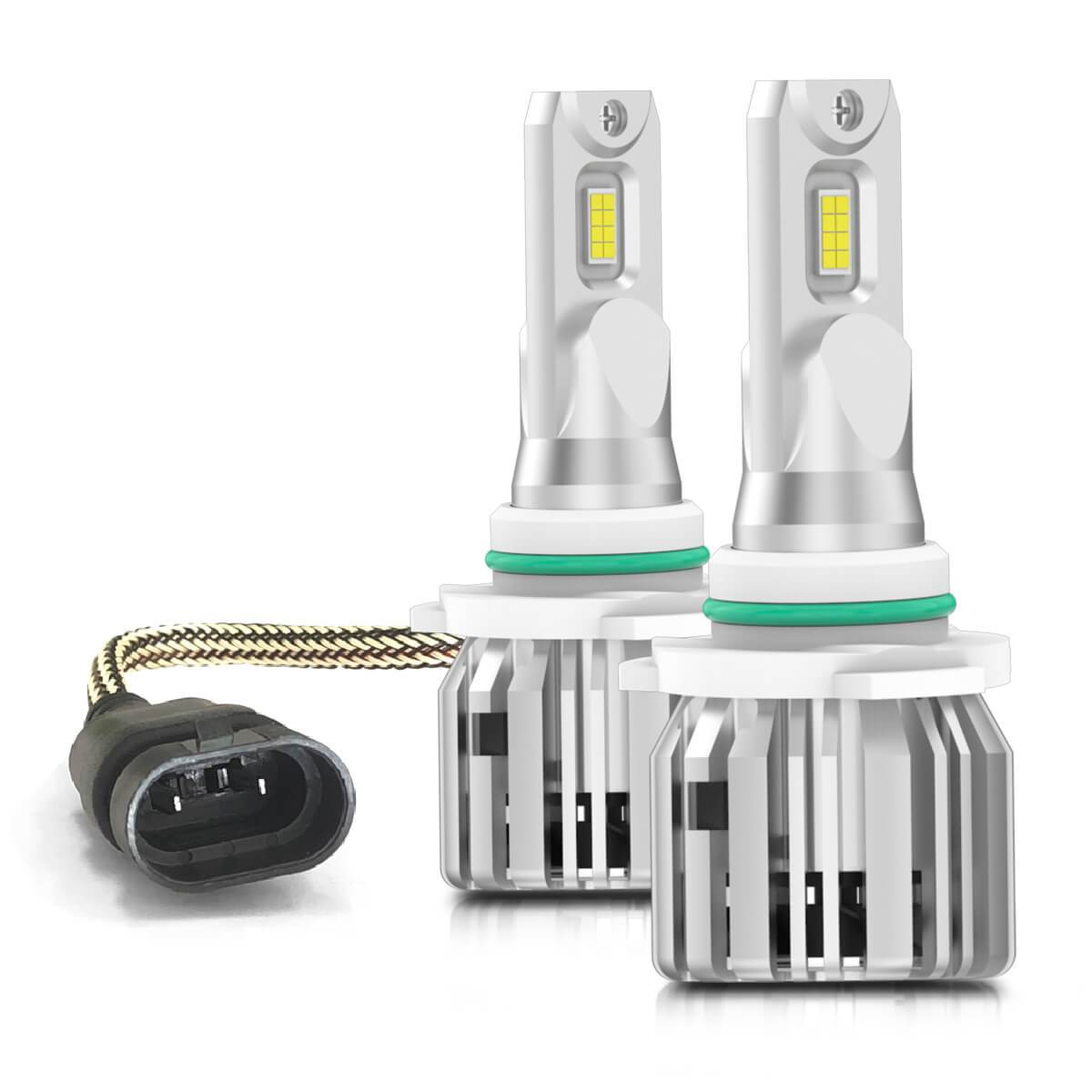 Lasfit 9012 HIR2 LED Headlight Bulbs High Low Beam, 50W 5000lm 6000K White (Free 194 LED Bulbs)
