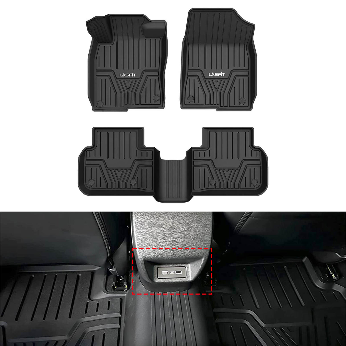 Fit for 2023-2025 Acura Integra Custom Floor Mats TPE Material 1st & 2nd Row