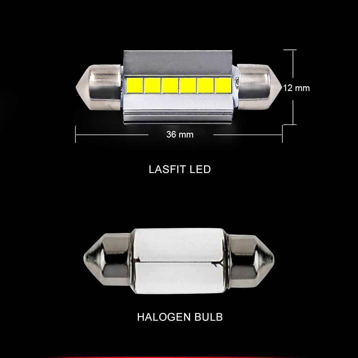 The bulb size of Lasfit L-36MM led bulbs