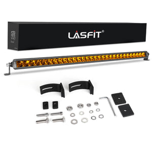 Lasfit 32" Off-Road LED Amber Light Bar With Slim Single Row Combo Flood Spot Design | Bumper Grille Mount