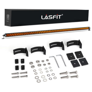 Lasfit 52" Off-Road LED Amber Light Bar With Slim Single Row Combo Flood Spot Design | Roof Rack Windshield Mount