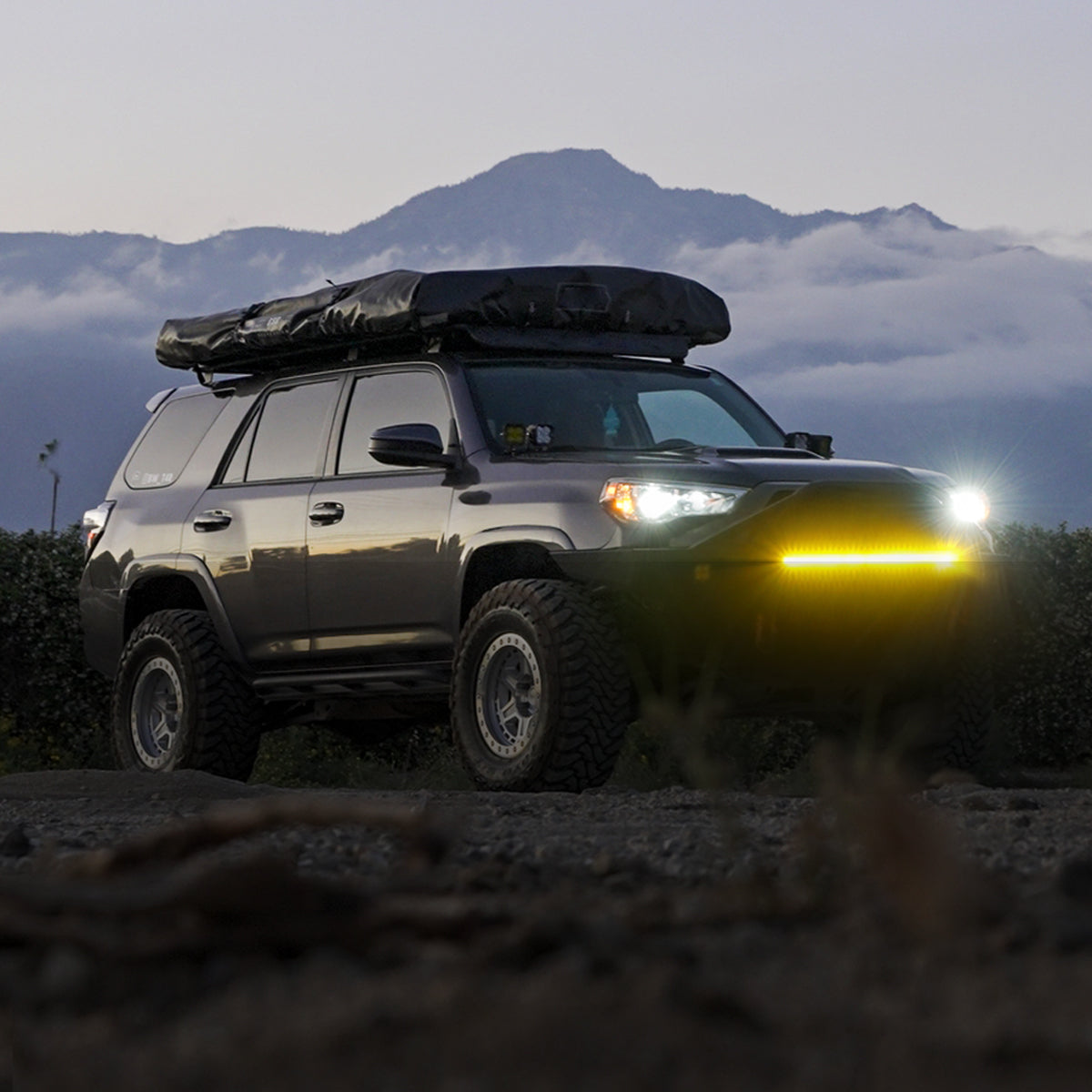 Lasfit 52" Off-Road LED Amber Light Bar With Slim Single Row Combo Flood Spot Design | Roof Rack Windshield Mount