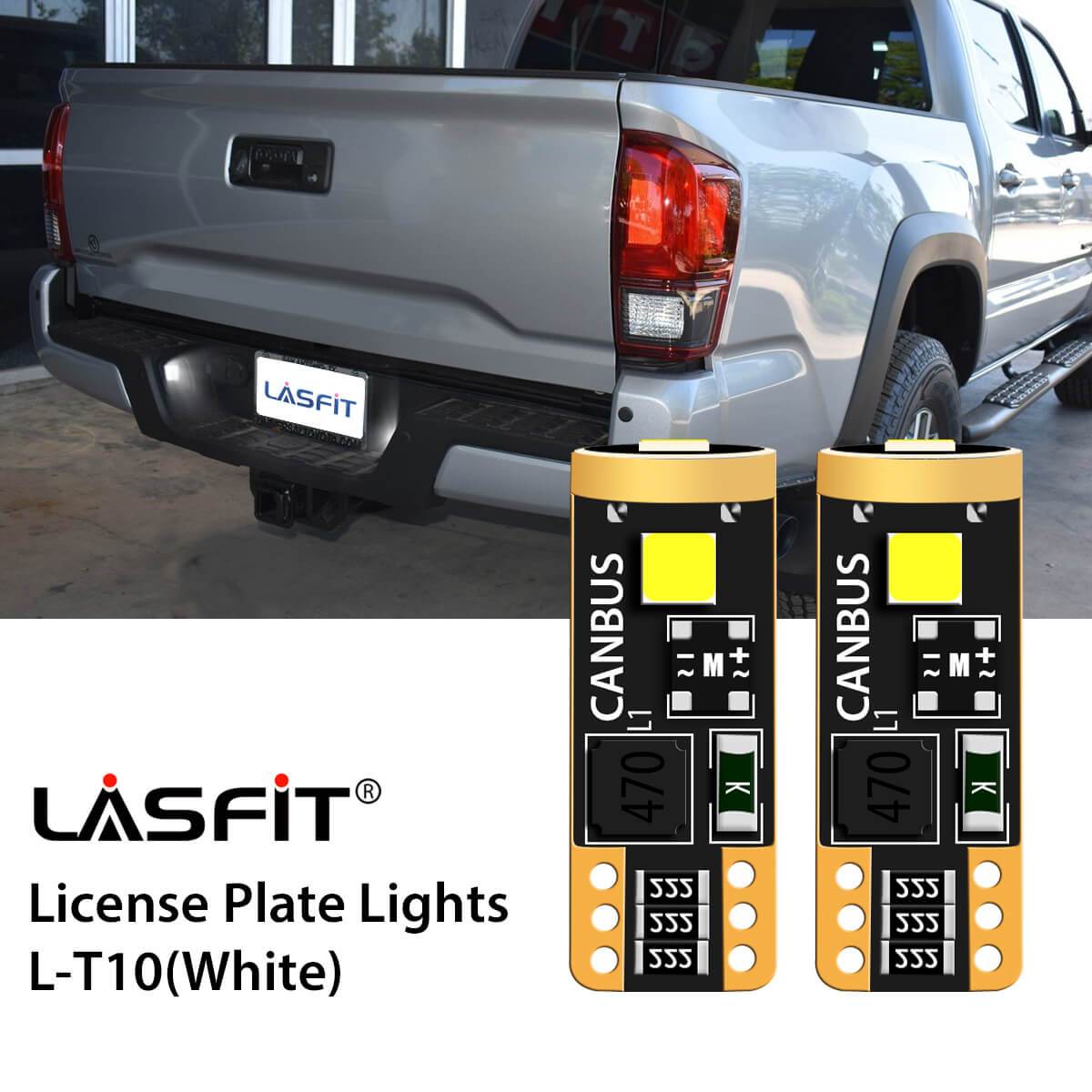 2016-2019 Toyota Tacoma LED License Plate Light Upgrade 6000K Bright White LASFIT