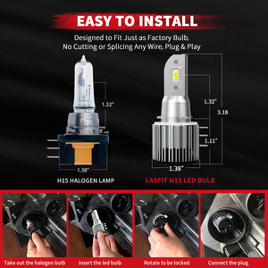 Lasfit Pro-H15 led bulbs easy to install