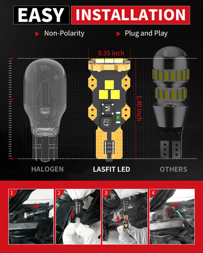 White 921 led bulbs easy installation