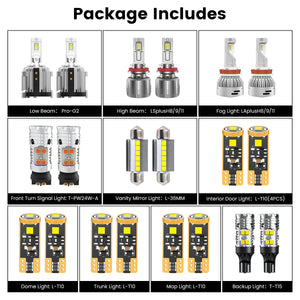 combo package led bulbs fit for 2016-2018 Volkswagen Passat