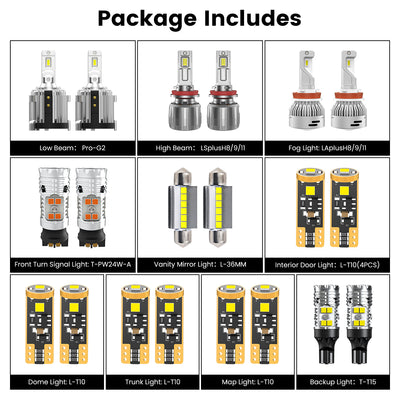 combo package led bulbs fit for 2016-2018 Volkswagen Passat