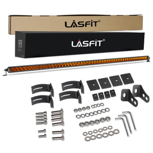 Lasfit 52" Off-Road LED Amber Light Bar With Slim Single Row Combo Flood Spot Design | Roof Rack Windshield Mount