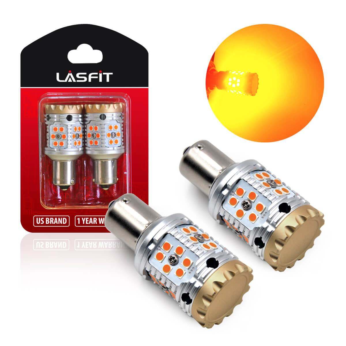 P21W LED bulbs (135 x SMD 4014) orange CANBUS