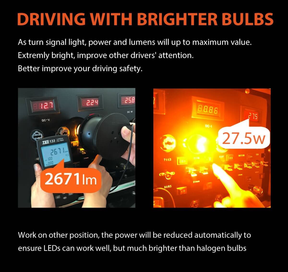 Teguangmei 2Pcs 1156 BAU15S PY21W 7507 Ampoule de Clignotant à LED,Canbus  Sans Erreur Anti-Hyper Flash, Ambre Jaune Orange 1850 Lumen 3030 45SMD